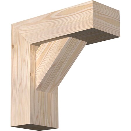 Ekena Millwork Traditional Block Smooth Bracket w/ Offset Brace, Douglas Fir, 5 1/2"W x 14"D x 14"H BKT0604X14X14TRA05SDF